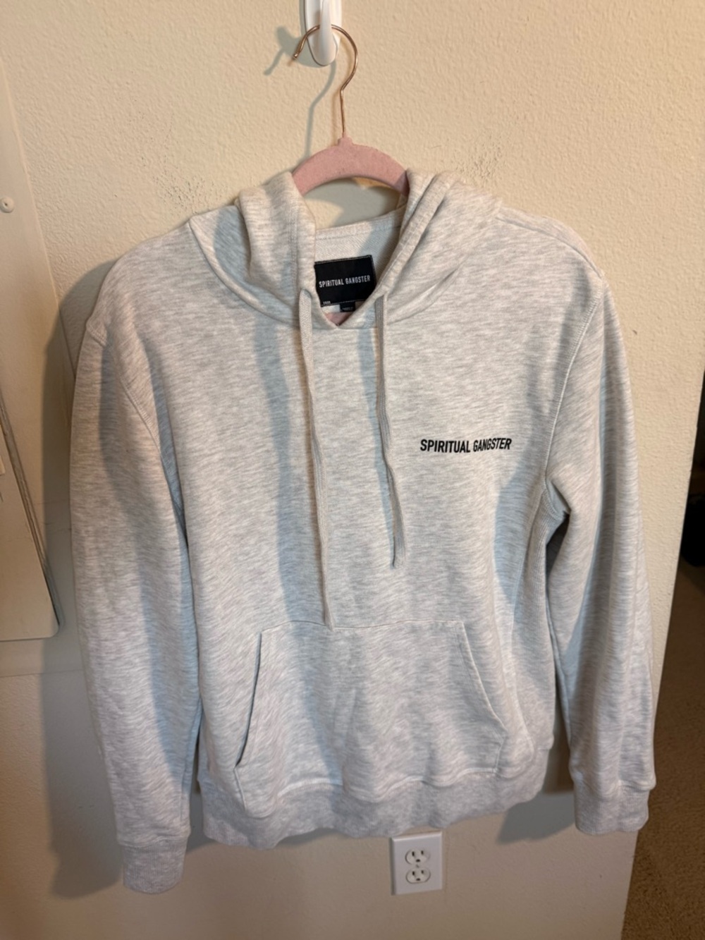 Spiritual Gangster Gray Hoodie Pullover Sweatshirt Logo Athleisure Medium